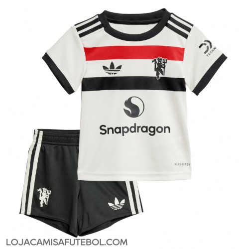 Camisa de Futebol Manchester United Equipamento Alternativo Infantil 2024-25 Manga Curta (+ Calças curtas)